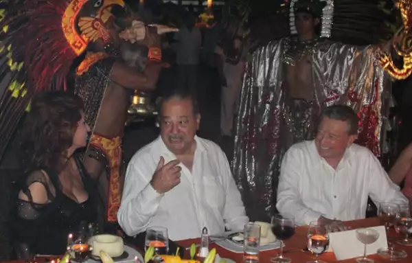 Sophia Loren, Carlos Slim y Miguel Alemán Velasco.