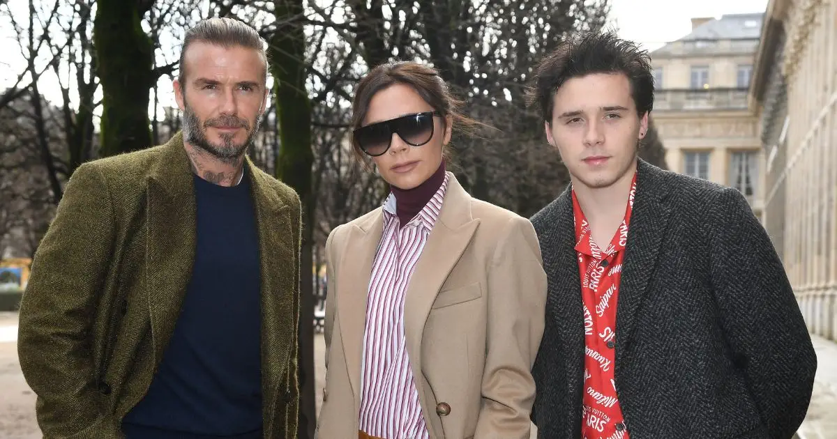 David, Victoria y Brooklyn Beckham