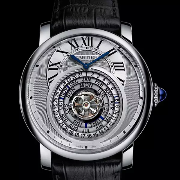 Un calendario perpetuo con indicaciones concéntricas con un mecanismo tourbillon, algo inédito en la historia de la relojería y un nuevo prodigio técnico de la manufactura. Aparte de indicar la dur...