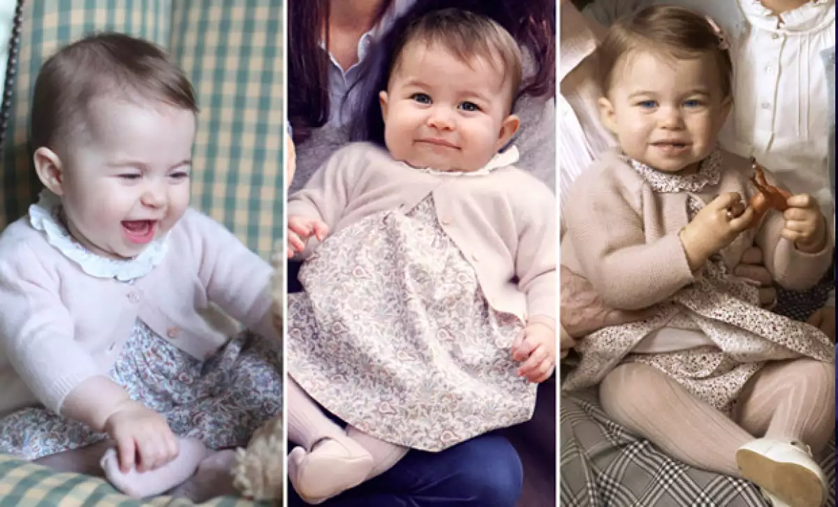 En los retratos oficiales en los que ha aparecido la princesa Charlotte, la pequeña ha usado el mismo vestido y suéter.