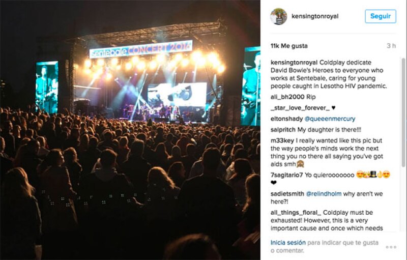 Sentebale concert, fue como se etiquetó el evento.