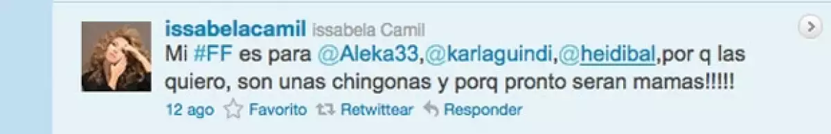 Issabela felicita a su hermana, a su cuñada Heidi Balvanera y a su amiga Karla Guindi.