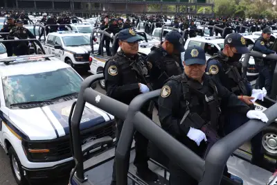 Policías y patrullas de la Secretaría de Seguridad Ciudadana de la Ciudad de México.