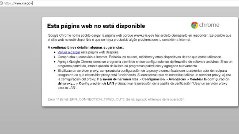 El sitio de la CIA queda fuera de servicio