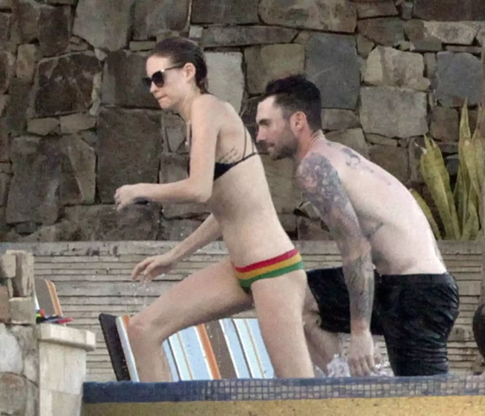 Después de recibir el año nuevo en Las Vegas la pareja al paradisíaco destino.