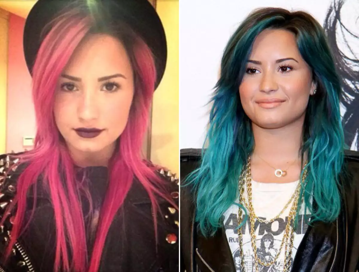El pelo de Demi ha pasado por diferentes colores vivos en los últimos años.