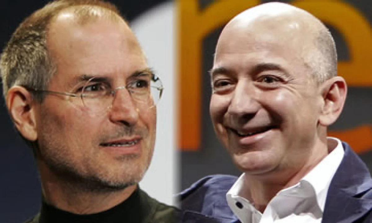 Steve Jobs, de Apple, y Jeff Bezos, de Amazon, dos emprendedores que lograron triunfar también como empresarios. (Foto: Especial)