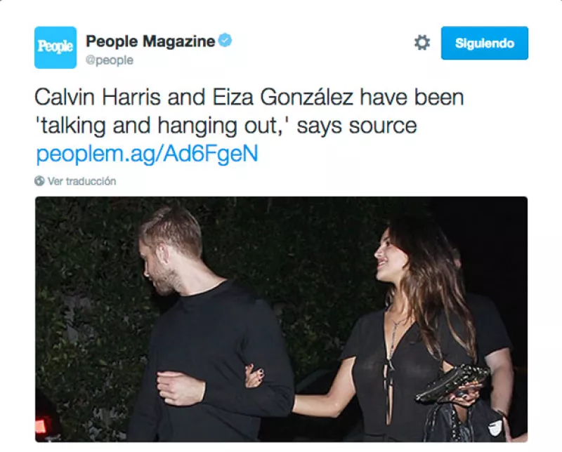 El DJ escocés y la actriz mexicana fueron vistos tomados del brazo cuando salían de la fiesta de un amigo en Los Ángeles.