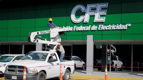 FILE PHOTO: The logo of Mexico's state-run electric utility CFE is pictured at its building office in Monterrey