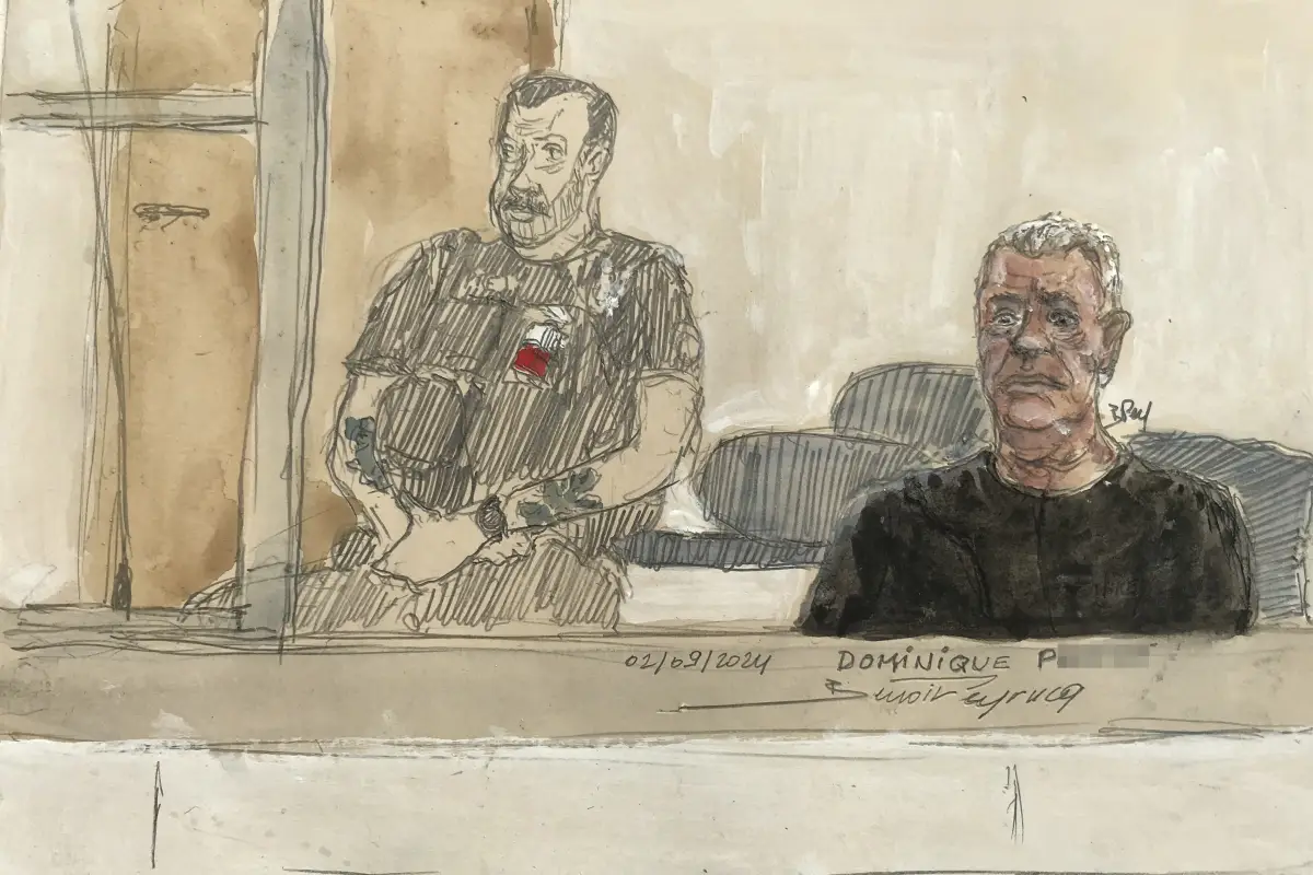 Dibujo del acusado, Dominique P.
Dubujado a mano alzada hecha con acuarelas.