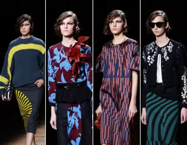 Parte de la colección femenina de Dries Von Noten para New York Fashion Week 2014.