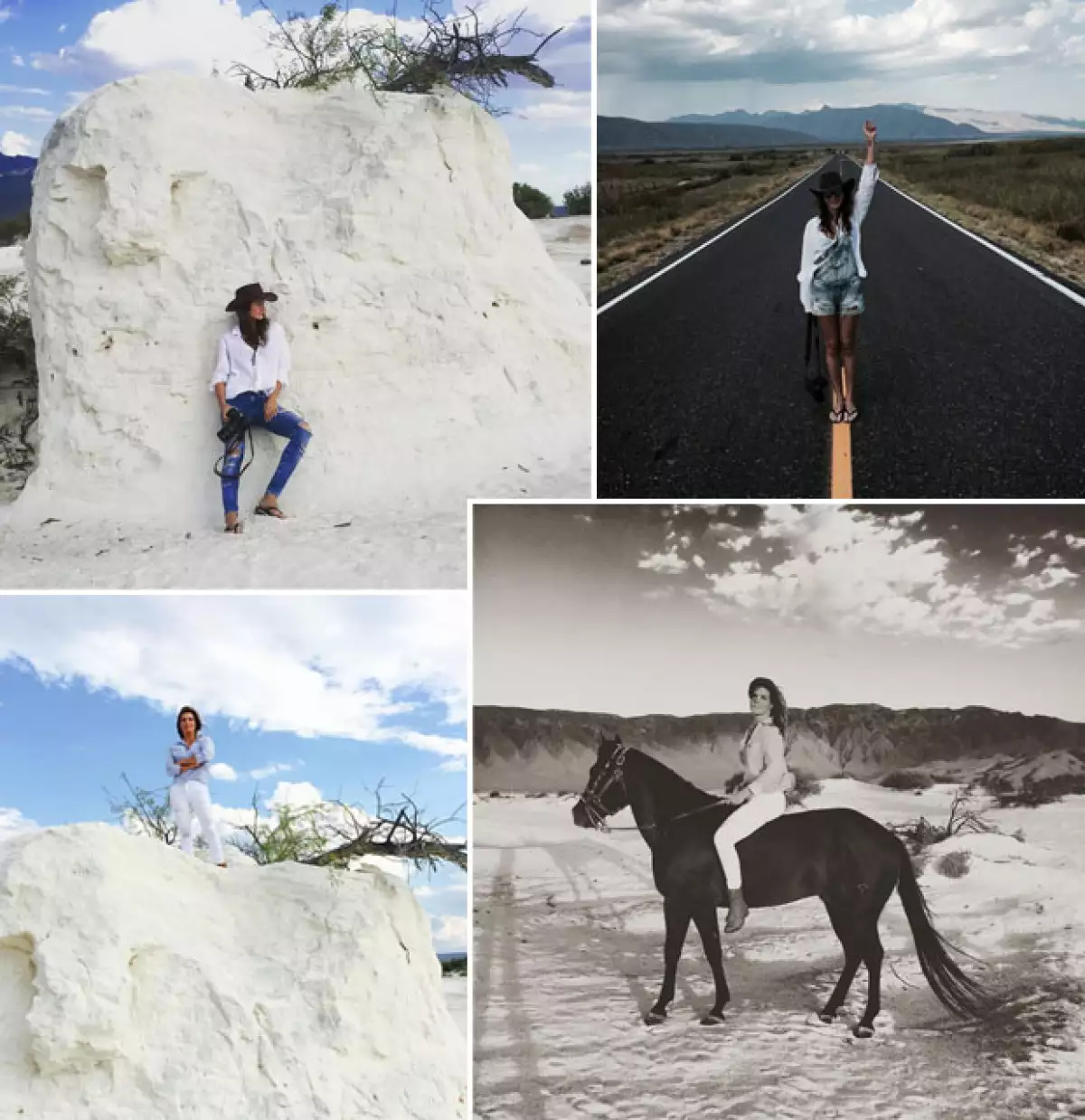 En su aventura por el norte de México, la conductora de Mojoe se cayó del caballo que montaba sin silla, pues al parecer éste se alteró al ver salir una serpiente entre las dunas.