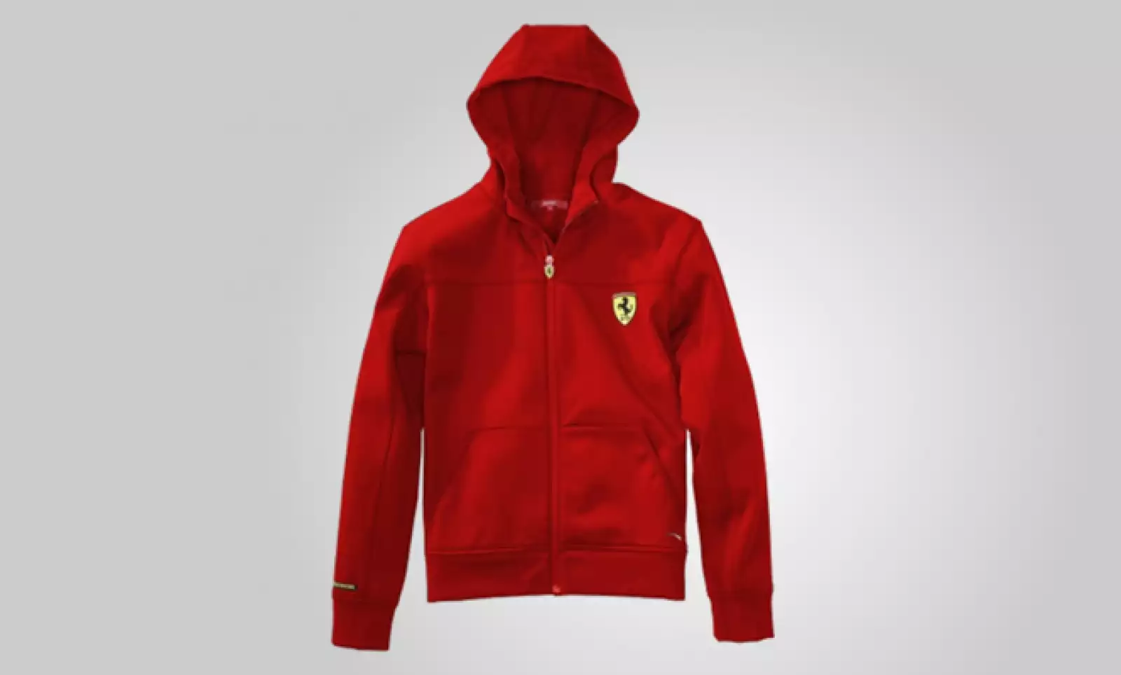 Si prefieres algo más abrigador, esta opción de chamarra 100% algodón se complementa con una capucha y el logo de la automotriz al frente y en el hombro derecho. Precio: 191 dólares.