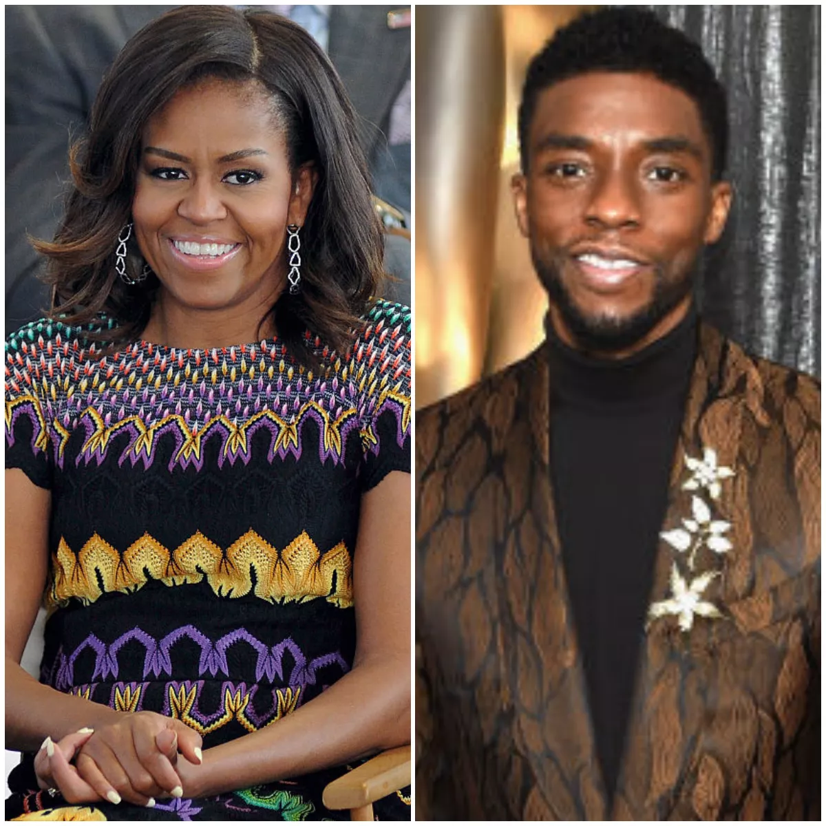 Michelle Obama y Chadwick Boseman