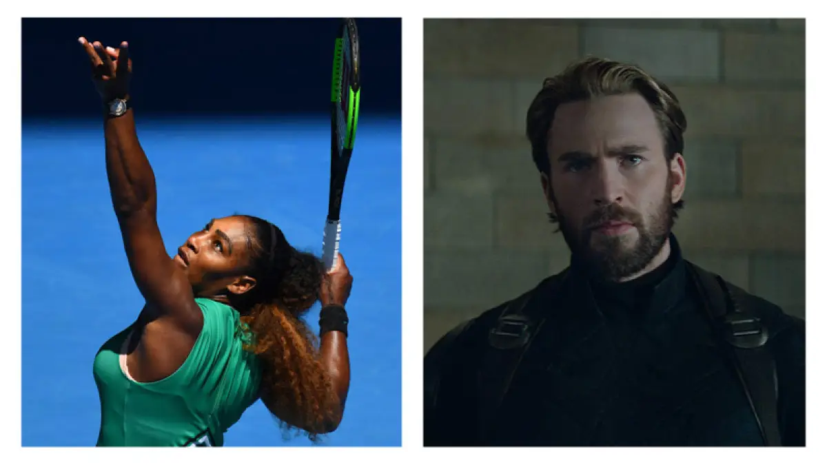 Serena Williams y Chris Evans