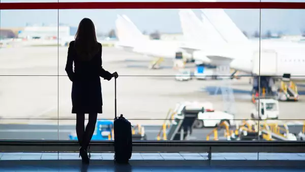 Young woman in the airport