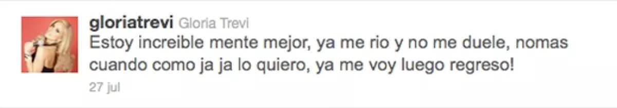 La bella cantante ya se encuentra mejor de salud.