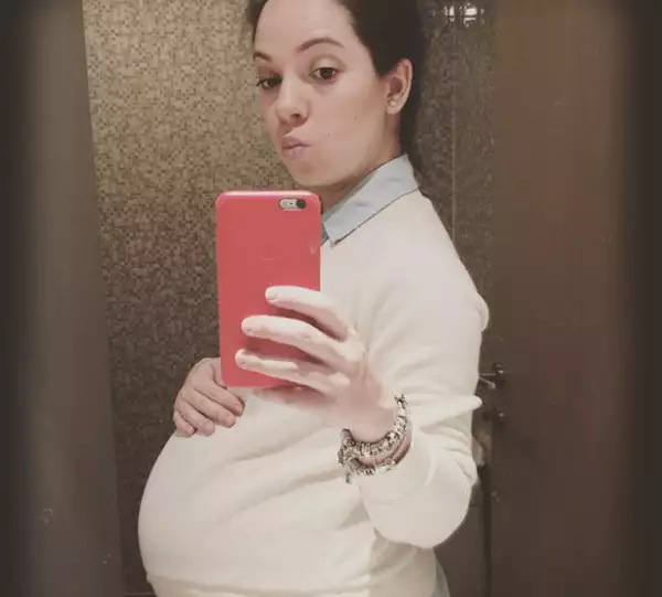 Unos días antes de dar a luz, así lució Ana Laura.