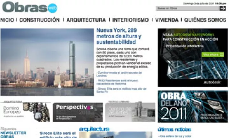 El nuevo espacio de Obras en la web tiene cuatro canales informativos: arquitectura, construcción, interiorismo y vivienda.  (Foto: Especial)