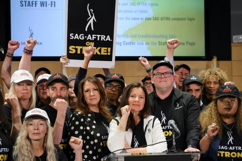 SAG-AFTRA press conference in Los Angeles