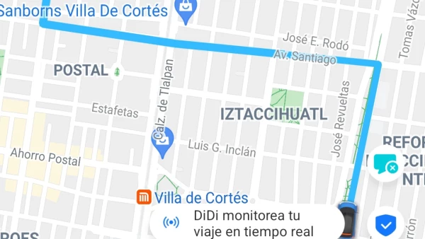 Captura de pantalla de la app de DiDi