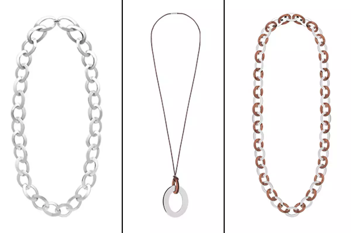 Algunos artículos de su colaboración con TANE.La cadena "Salem",el dije "Austin" y la cadena "Austin"