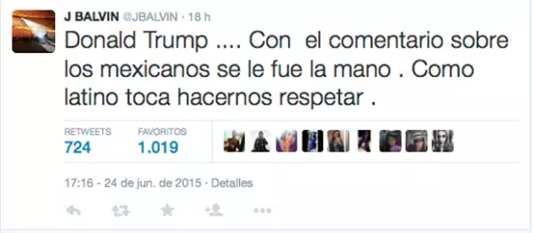 J Balvin canceló su participación en el certamen por los comentarios de Donald Trump hacia México.