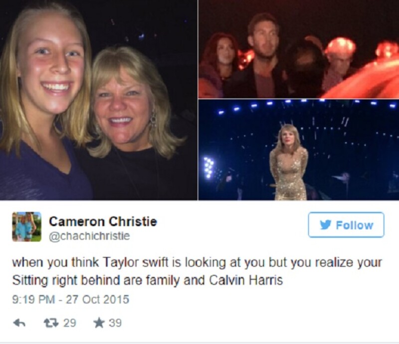 Los fans de la cantante publicaron en redes sociales imágenes donde aparecía que Calvin estuvo presente en el concierto de su novia en Miami.
