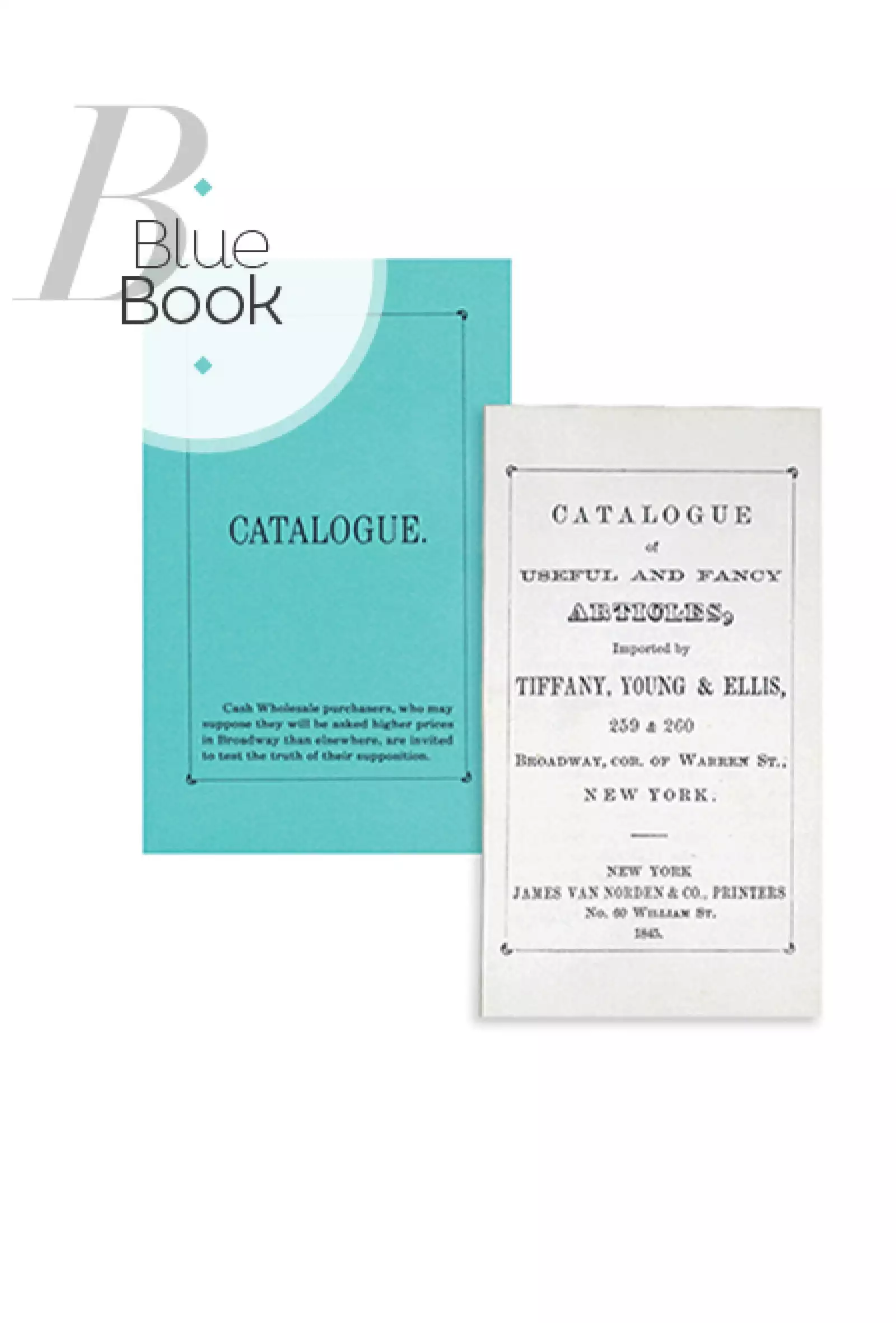 En 1845 Tiffany presentó en Estados Unidos el primer catálogo de venta por correo llamado Blue Book.