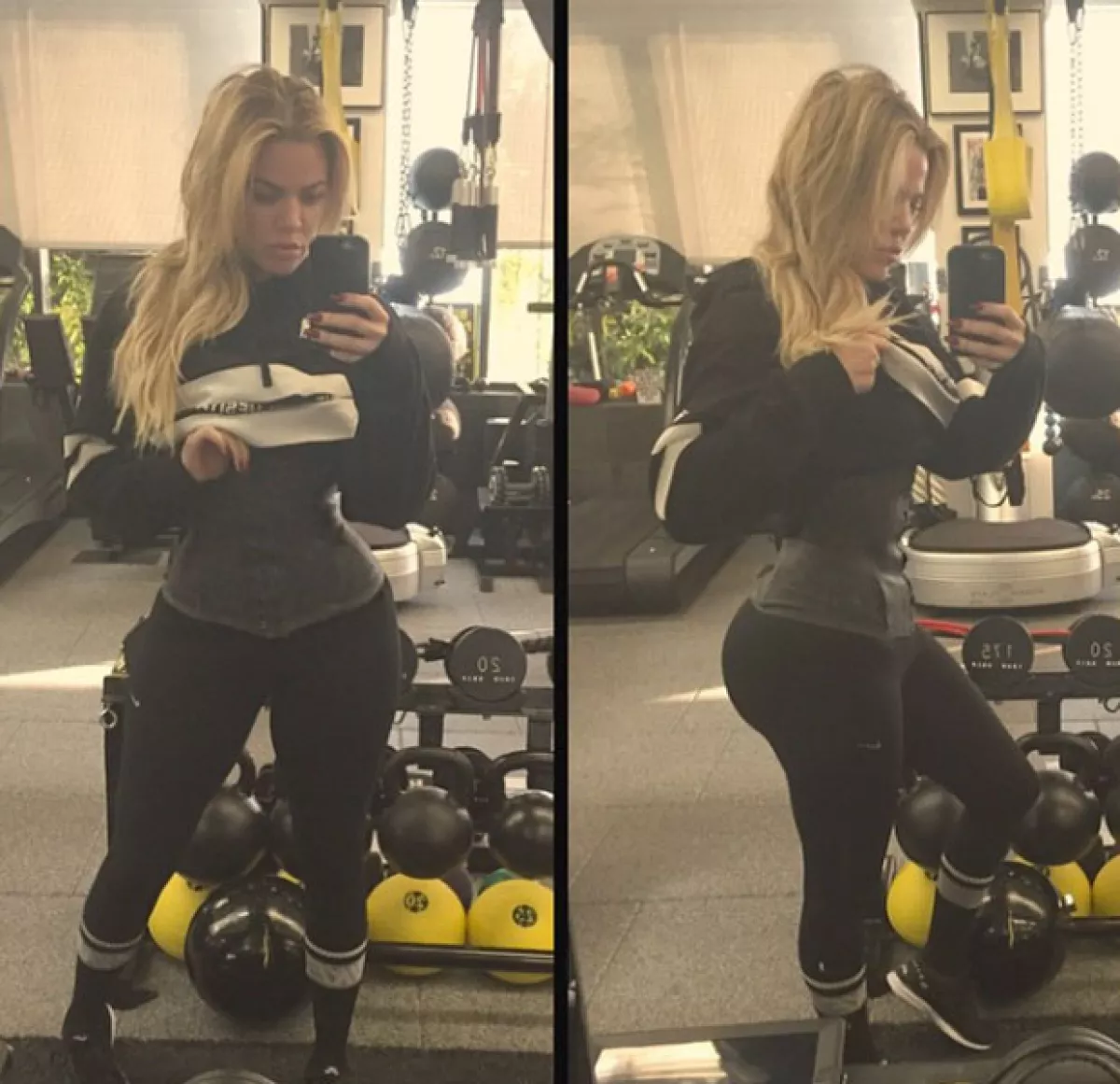 Khloé sorprende con su diminuta cintura.