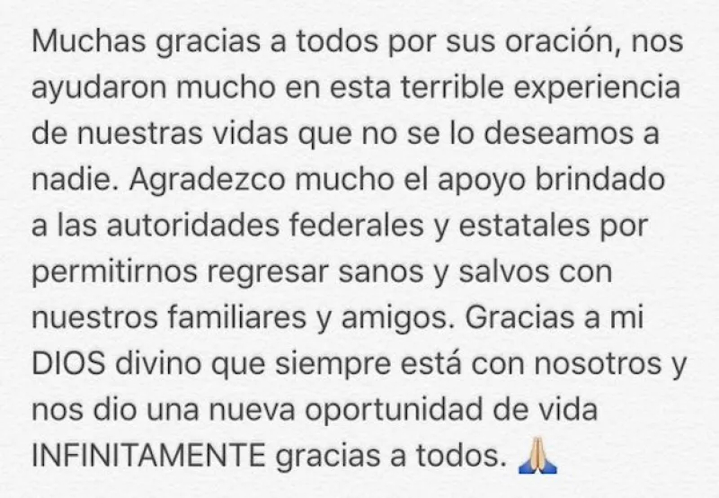 Tras ser privado de su libertad, el futbolista de 25 años publicó un tuit donde agradece a la gente por el apoyo recibido.