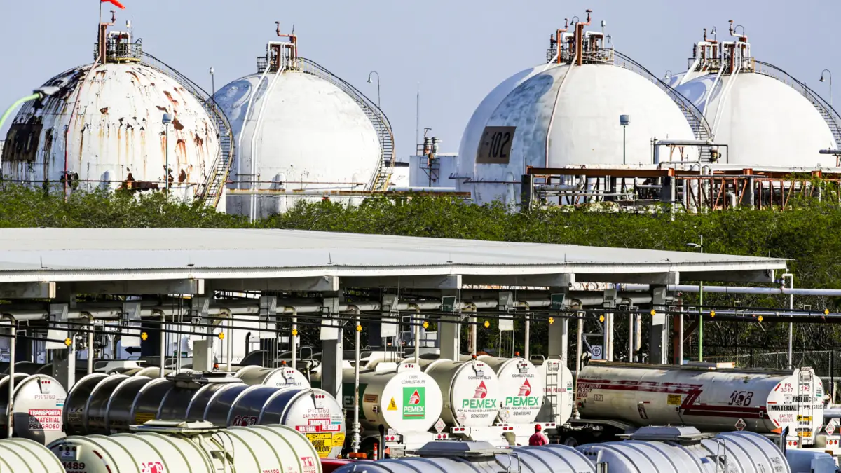 General view shows Mexican state oil firm Pemex's Cadereyta refinery, in Cadereyta