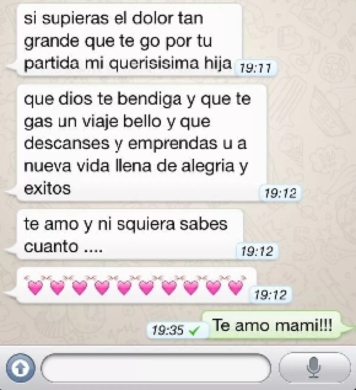 Este fue el emotivo mensaje de despedida de su mamá, Glenda Reyna.