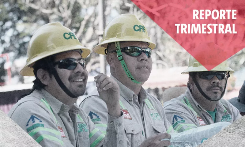 CFE pierde 402 millones de pesos en el primer trimestre
