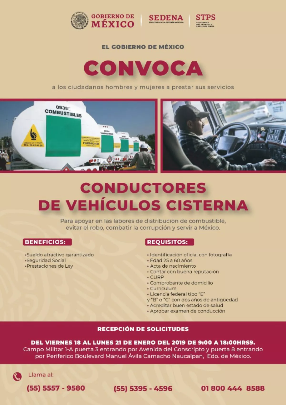 Convocatoria para conductores de pipas