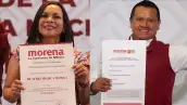 Del lado izquierdo, Beatriz Mojica y del derecho Carlos Torres Piña a quienes nombraron como coordinadores de la 4T. 