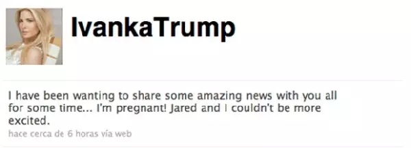 Ivanka se une al `baby boom´ de este año.