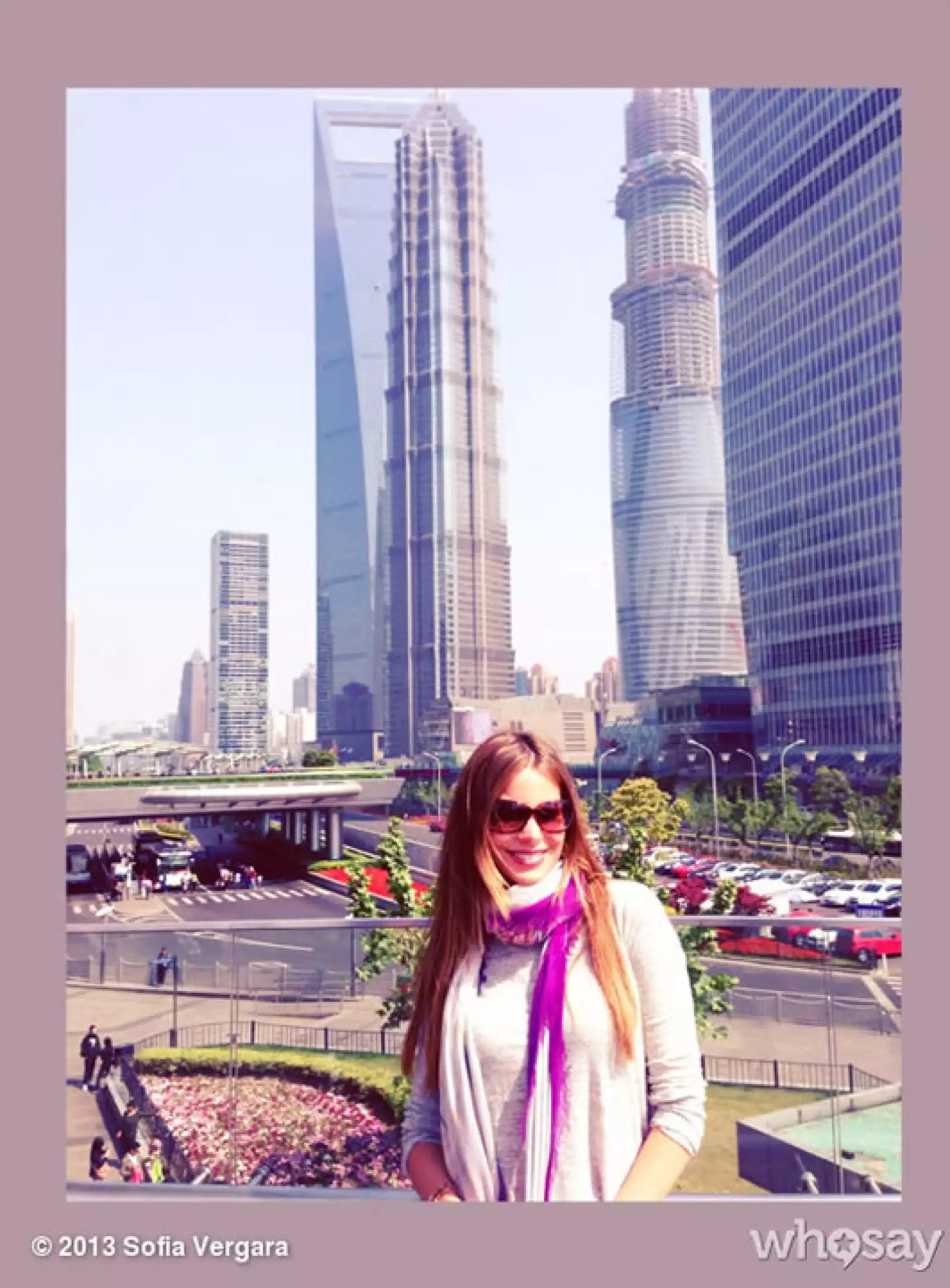 Sofía quedó impresionada con los edificios de Shanghai.