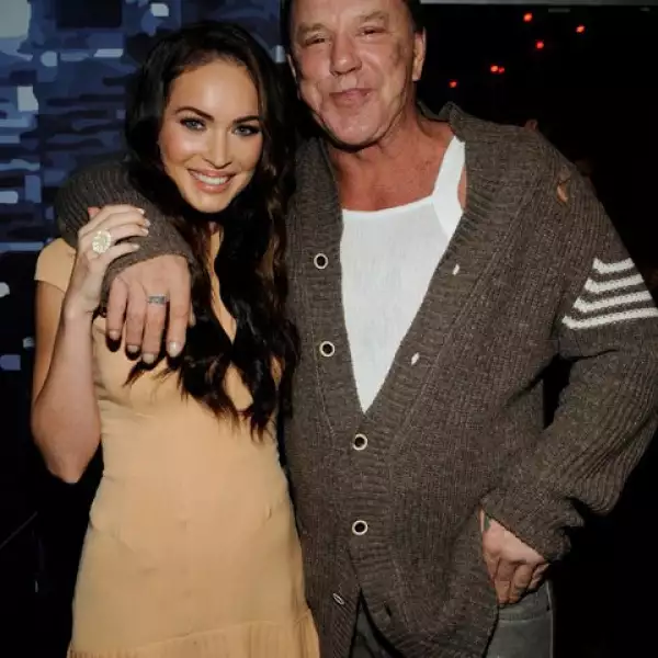 Megan Fox y el actor Mickey Rourke.