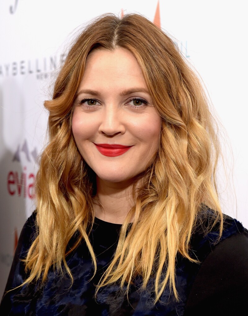 Drew Barrymore antes de perder peso.