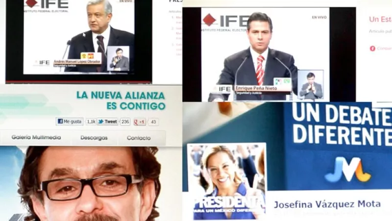 los candidatos en internet durante el debate