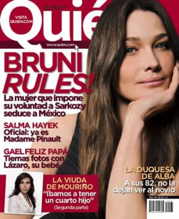 Carla Bruni es la próxima portada de la revista Quién, la cual sale a la venta el 6 de marzo.
