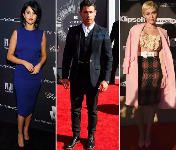 Selena Gomez y Miley Cyrus ocuparon el corazón de Nick Jonas.