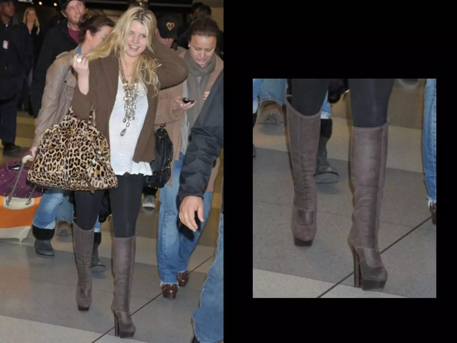 Jessica Simpson no pierde el estilo para viajar, se ve casual y muy chic.