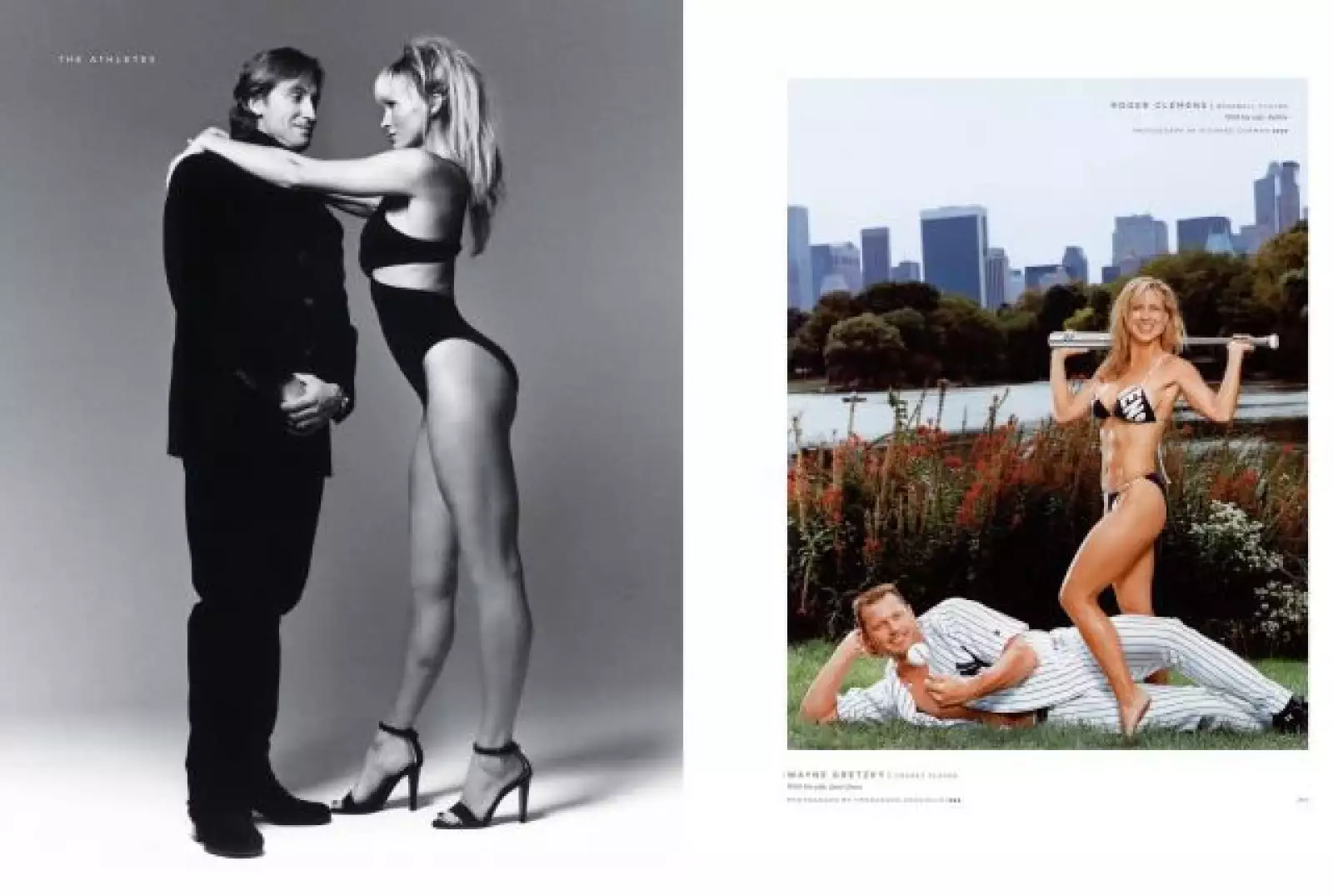 El jugador de hockey Wayne Gretzky en 1998 y a la derecha el jugador de beisbol Roger Clements en 2003.