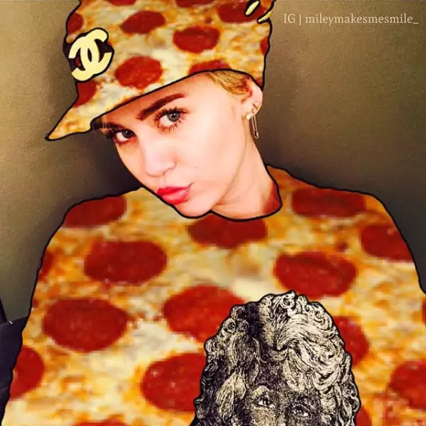 El outfit de Miley estilo Pizza Chanel.
