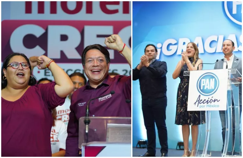 Los dirigentes de Morena y del PAN celebraron sus triunfos