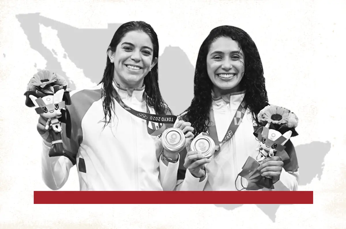 medalla de bronce para México en clavados sincronizados | Las clavadistas Alejandra Orozco y Gabriela Agúndez muestran sus medallas de bronce ganadas en Tokio 2020