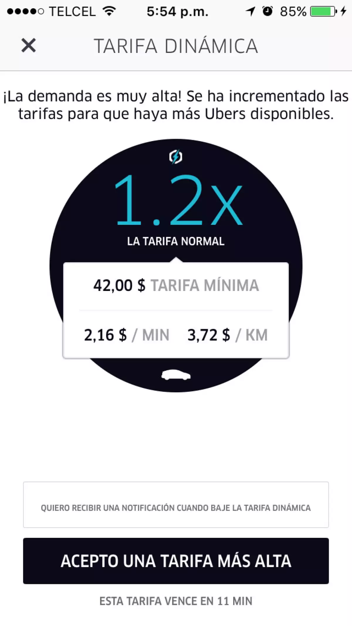 La empresa fija sus precios con relación a la oferta y demanda de sus servicios.
