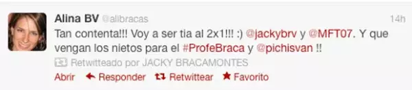 Su hermana no pudo ocultar su felcidad por convertirse en tía por doble partida.